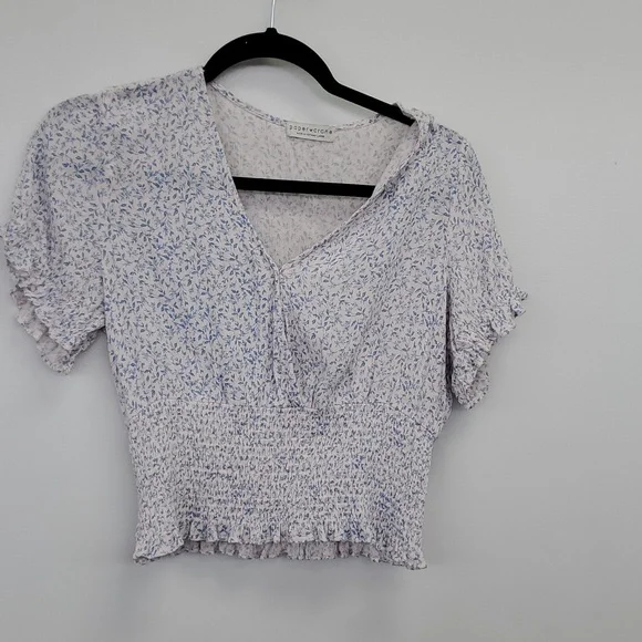 🔵 Anthropologie (Paper Crane) Ditsy Floral Top - Picture 1 of 6